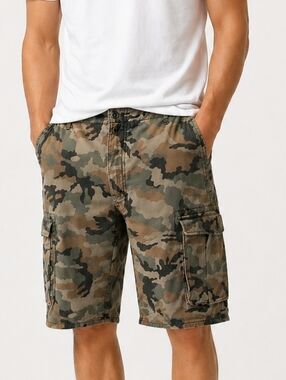 Levi’s Camo Cargo Shorts Mens 38 Utility Military Style Cotton Durable